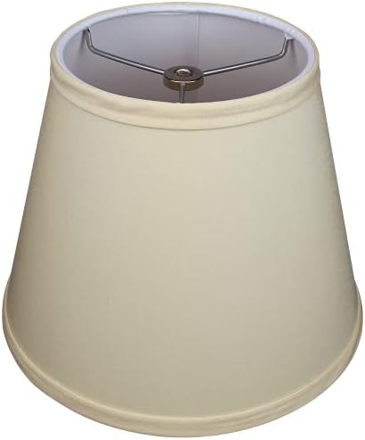 FenchelShades.com Lampshade 6" Top x 10" Bottom x 8" Slant Height With Spider Attachment 0.4 Inch Diameter for Lamps With a Harp (Linen Champagne)
