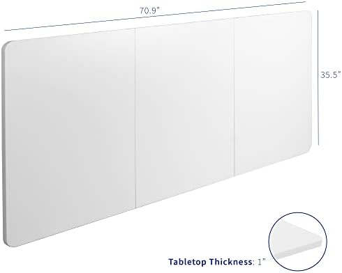 VIVO White 71 x 36 in Table Top, DESK-TOP72-36W