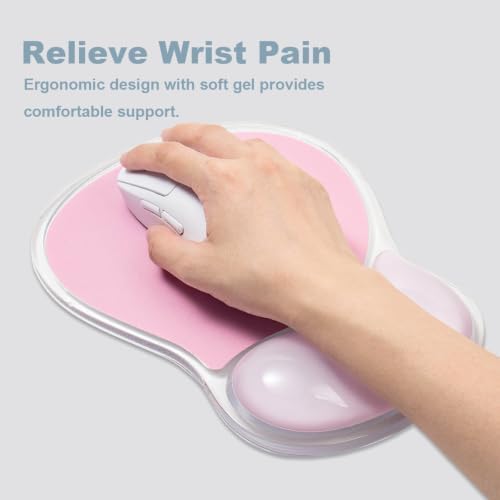 Gel Keyboard Wrist Rest and Pink Mouse Pad Set - Office Accessories