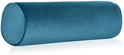 Tinbolunce Memory Foam Roll Pillow for Knee/Leg/Neck - Full Moon Bolster/Round Cylinder Pillow for Sleeping on Side or Back - Removable Cooling Cover Length 18" x 6" Diameter (Lake Blue)