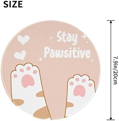 Cute cat paw Love Heart cat Mouse pad Cute,Gaming Mouse pad Small Non-Slip Round Mouse Pads for Wireless Mouse,Laptop,Desk