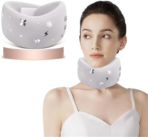 Neck Brace for Neck Pain and Support, Soft Cervical Collar for Sleeping, Cute Foam Neck Wraps, Adjustable Neck Support Brace, Keep Vertebrae Stable and Aligned, Cervical Spine Pressure Relief (Gray)