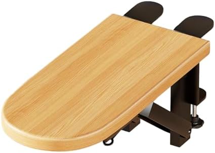 Desk Extension Tray, Clamp on Keyboard Tray for Office and Home, Space Saving Folding Table Arm Rest, Workstation Organizer, Wood 2 Clamp, 31.5cmx14.5cm