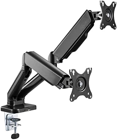 Dual Spring LCD Monitor Arms with USB and Multimedia Ports for: Samsung 32 inch UJ59 4k Monitor (LU32J590UQNXZA) - UHD, 3840 x 2160p, 60hz, 4ms AMD FreeSync, Gaming, HDMI, DP, Black