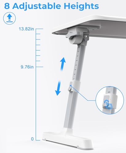 HETTHI Bed Laptop Table Adjustable Foldable Laptop Stand 22.04×12.2in Gray