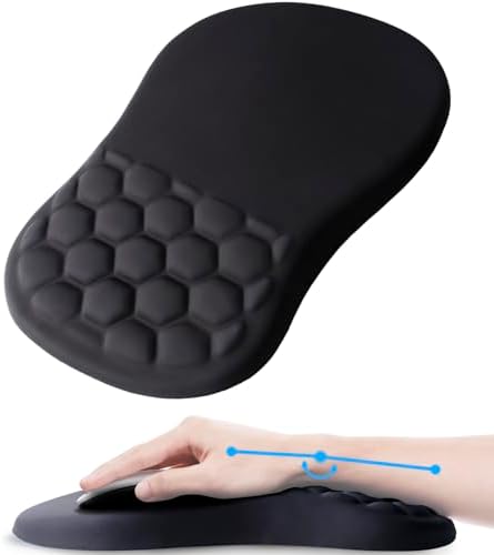 Ergonomic Mouse Pad Wrist Rest, 15° Memory Foam, Non-Slip PU Base