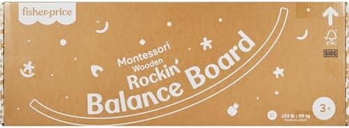 Fisher-Price Wood Montessori Rockin’ Balance Board, Kids Ages 3+ Years