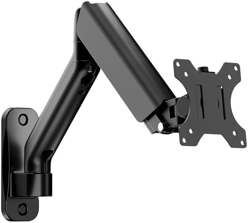 monTEK Single Monitor Wall Mount, Full Motion Spring Arm for 17-32" Screen
