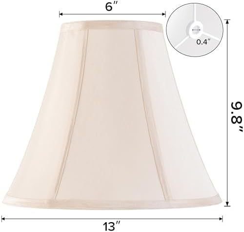 GO&SO Yellowish Beige Bell Lamp Shades, 6"x13"x9.8", Set of 2