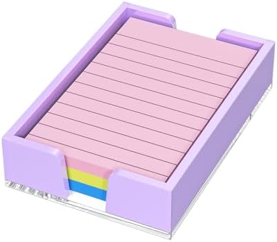 WINFFOR Acrylic Notepad Holder Dispenser - 4x6 in Sticky Note Memo Holder Self-Stick Note Pad Organizer (W/O Pads) Office Desk Accessories School Supplies, Purple