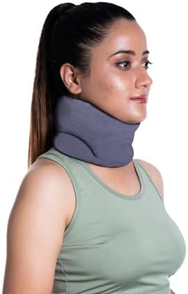 Wonder Care Neck Brace for Sleeping Cervical Collar Relief Neck Pain and Neck Support Soft Foam Wraps Relief of Cervical Spine Pressure for Women & Men (Grey, Small, 3" Depth)