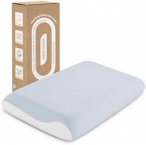 Memory Foam Pillow, Cooling Cover, Ergonomic Neck Support, Queen Loft 3.9"