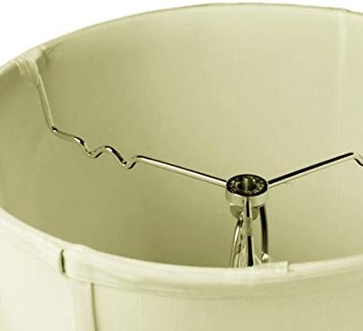 12”x14”x15" Prestige Drum Lampshade with Brass Spider Fitter - Perfect for Table and Desk lamps - Medium Drum Cylinder, Eggshell Shantung Fabric