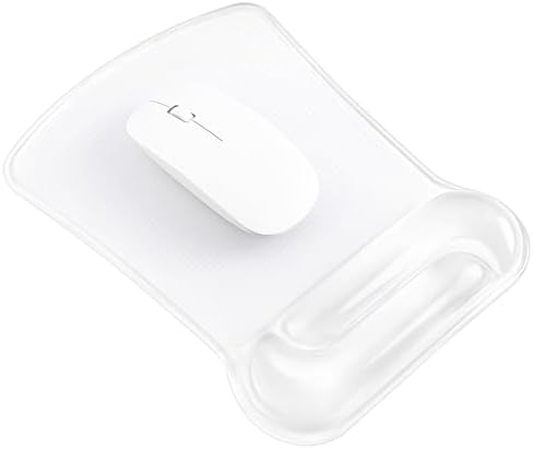 Ospelelf Clear Gel Mouse Pad with Wrist Rest, Ergonomic Cushioned Support for Typing, Relief Carpal Tunnel, Wrist Pain, Easy to Clean & Cooling, Comfort for Office, Computer, Programmer, Gamer