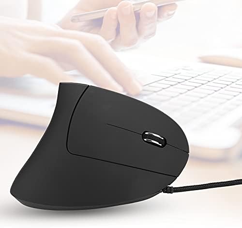 VBESTLIFE Vertical Ergonomic Gaming Mouse, 3200 DPI USB Optical Mouse with 6 Buttons and LED Indicators, Anti Sweat Grip for PC Computer Office and Design Work