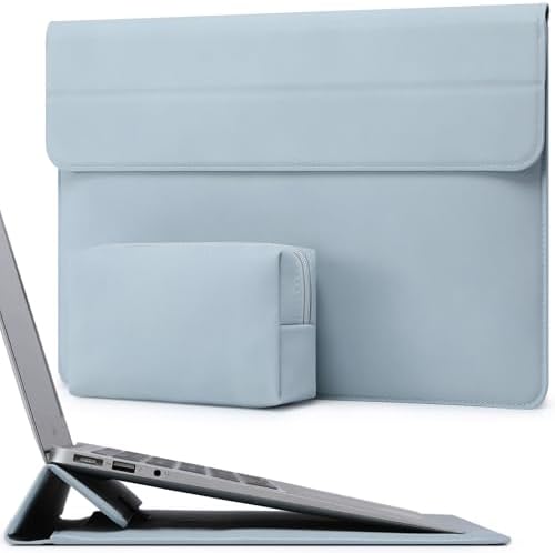 HYZUO 13 Inch Laptop Case Sleeve with Stand for MacBook Air, Pale Blue