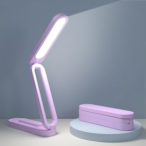 Giryuhd LED Desk Lamp for Office Home & Battery Operated Lamp Rechargeable Lamp Foldable & Portable Light, LED Desk Light Strip, 3 Brightness Dimmable Small Desk Lamp Wireless Reading Lamp
