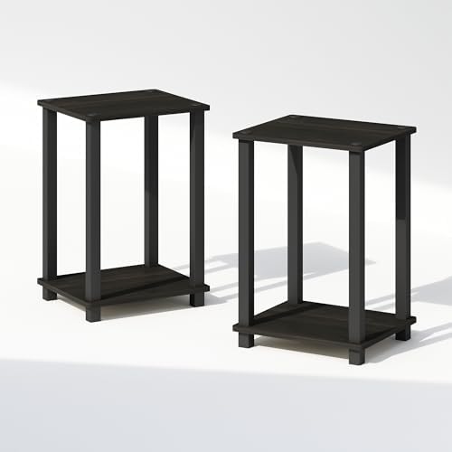 Furinno Simplistic Set of 2 Toolless 2-Tier Night Stand, Espresso