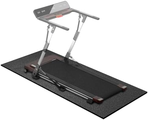 Treadmill Mat, 5'x2.5'/5.6'x2'/6.5'x3'/8'x3',6mm Thickness Exercise Equipment Mat for Carpet Hardwood Floors, Compatible with Walking Pad,Spin Bike,Elliptical Trainer,Rowing Machine