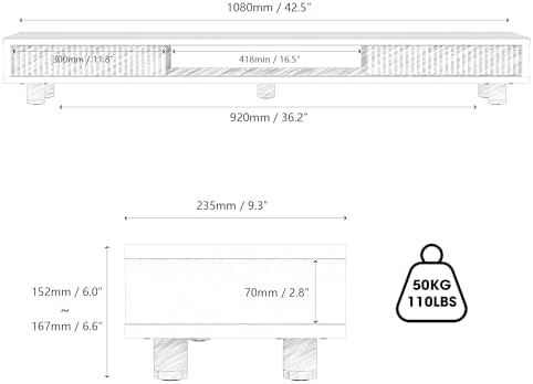 Fenge Dual Monitor Stand with Storage, Desk Shelf with Glass Sliding Door