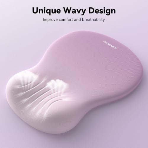 TECKNET Ergonomic Mouse Pad with Wrist Rest, Smooth Surface & Non-Slip Base