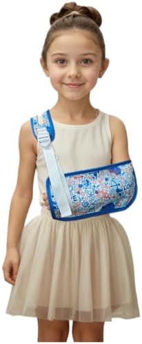 Arm Sling for Kid Shoulder Immobilizer for Recovery(Blue heart, Medium)
