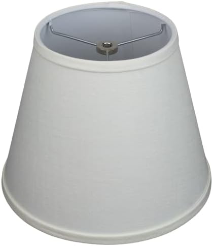 FenchelShades.com Lampshade 6" Top Diameter x 10" Bottom Diameter x 8" Slant Height 6x10x8" with Spider Attachment Diameter 0.4 Inch for Lamps with a Harp (Designer Linen Off White)