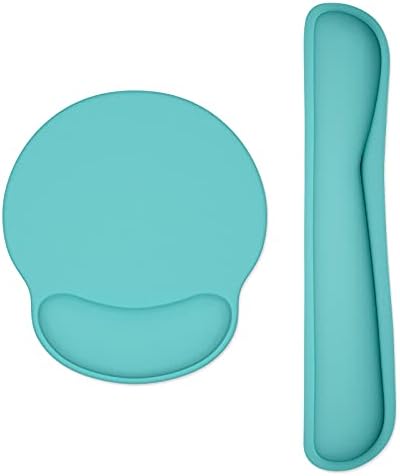 Dapesuom Keyboard Wrist Rest and Mouse Pad with Wrist Support, Cute Memory Foam Cushion for Keyboard and Mouse Set, Ergonomic Desktop Pad Rests with Non Slip Base for Easy Typing & Pain Relief, Green