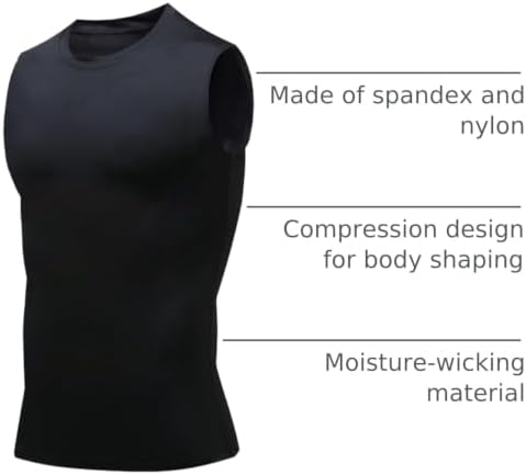 Compression Shirt Men Slimming Body Shaper Vest Crewneck Workout Tank Top