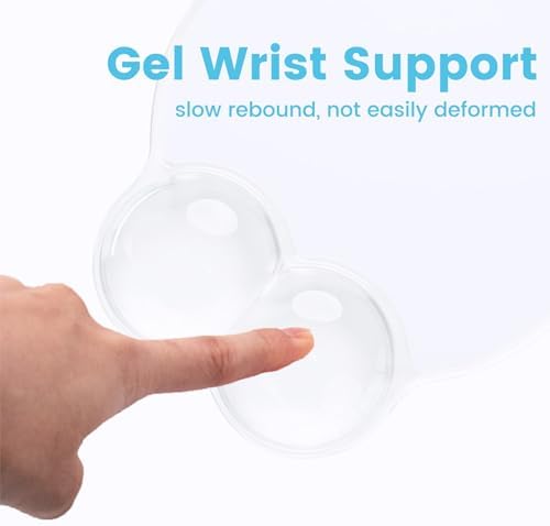 Gel Mouse Pad with Wrist Rest Ergonomic Clear Mousepad Support Pain Relief