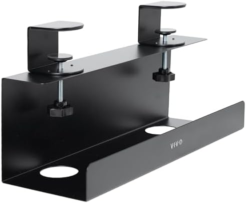VIVO Black Clamp-on 17 in Cable Management Tray, DESK-CM6L-B
