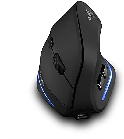 zelotes Optical Wireless Mouse,Rechargeable,2400DPI,Ergonomic Design Reduces Muscle Strain,USB Vertical Ergonomic Mouse,Cordless Portable Mouse for PC,Mac,Laptop