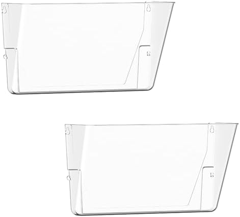Gawerk Clear Acrylic Single Pocket, Plastic Hanging Wall Mount File Holder for Office Home (Clear, 2 Pack)