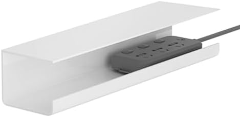 Under Desk Cable Management, Cable Management Tray Clamp Mount Organizer Wire Tray for Home Office Standing Desk (White)
