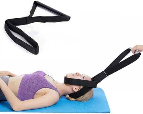 WEEOATAR Y Shape Neck Traction for Neck Pain, Neck Stretcher Strap for Pinched Nerves, Portable Neck Stretcher Easy to Use, Neck Decompression Device for Indoors or Outdoors (Black 3)