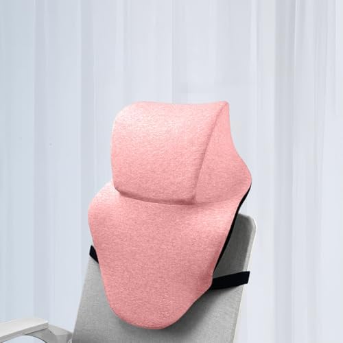 Office Chair Headrest, Adjustable Neck Support Pillow with Removable Washable Cover - Head Rest Attachment for Office Chairs and Wheelchairs, Neck Pillow for Desk Chair Napping (Pink)