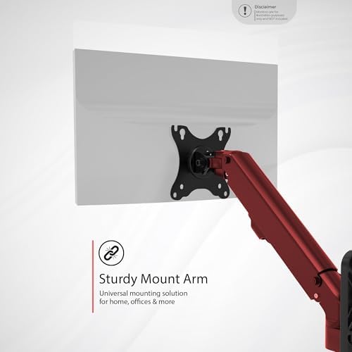 Single Monitor Premium Wall Mount for 17" - 27" Computer Screens - Flexible tilt 75x75-100x100 VESA Monitor Arm - Holds Monitors Up to 15.4Lbs - (ADD-AVWMB)