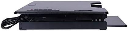 Rocelco 46" Height Adjustable Standing Desk Converter - Desktop AC USB Charger - Sit Stand Up Triple Monitor Riser - Tall Computer Workstation - Retractable Keyboard Tray - Black (R DADRB-46-ACUSB)