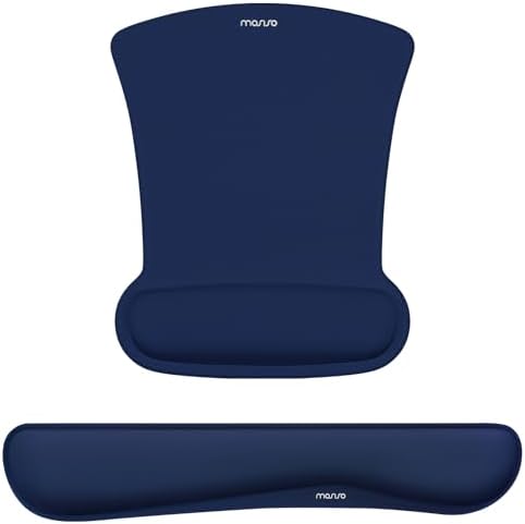 MOSISO Wrist Rest Support for Mouse Pad & Keyboard Set, Navy Blue