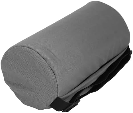 Lumbar Roller Cushion, Memory Foam Back Support with Adjustable Strap, Gray, for Beds and Office Chairs