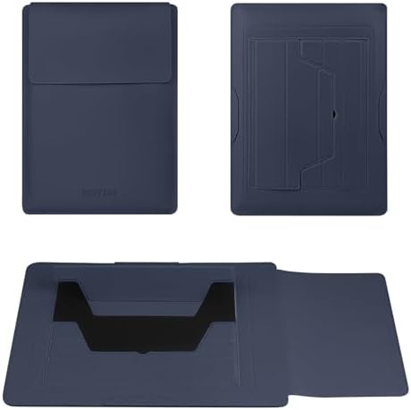 HoYiXi 13.3'' /13.6'' Laptop Sleeve Case PU Leather with Stand Compatible with MacBook Pro 14/MacBook Air 13(M1 M2)/ASUS Vivobook 14/Dell XPS 13/ASUS Matebook,13-14'' Laptop Bag,Blue