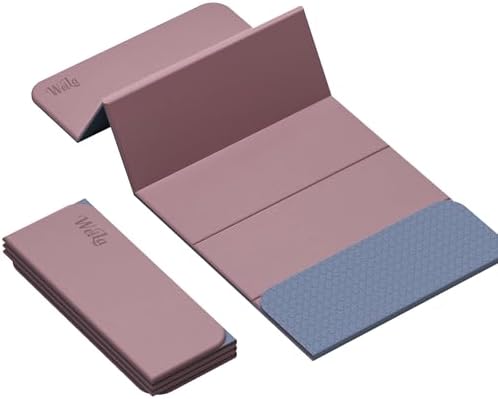 WEILA 1/2 Inch 70"x24" Foldable TPE Yoga Mat, Thick Non Slip Pilates Mat