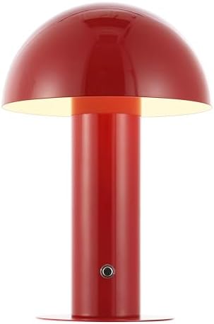 JONATHAN Y Boletus Mushroom Desk Lamp 10.75" Metal LED, Red