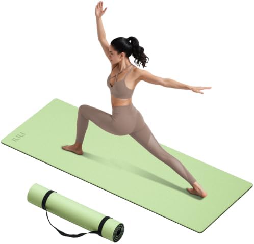 ILILI 10mm Extra Thick, TPE Yoga Mat, 76×28 Inch Extra Long, Carrying Strap