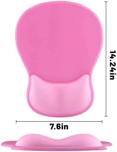 Ergonomic Mouse Pad with Wrist Rest - Gel Wrist Support Mousepad with Non-Slip PU Base for Computer, Laptop, Office & Home