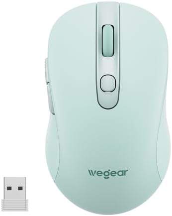 USB Wireless Mouse for Laptop PC Mac, 2.4GHz Cordless Mouse-Mint Green