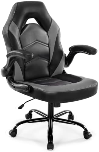 DUMOS Computer Desk Chair, Lumbar Support Video Gaming Chair, PU Leather
