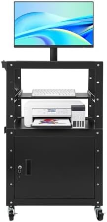 AV Cart Mobile Desk Workstation with Wheel for Classroom and Office