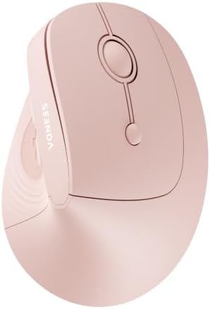 seenda Ergonomic Wireless Mouse, 52° Vertical Bluetooth Mouse,Light Pink