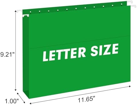 Extra Capacity Hanging File Folders, RAZCC 60 Pack Letter Size Reinforced Hanging Folders with Heavy Duty 1 Inch Expansion for Bulky Files, Filing Cabinet, Adjustable Tabs, Assorted Colors